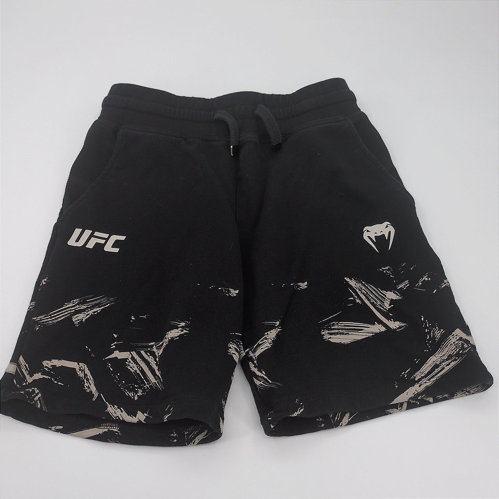 UFC Venum Fight Week 2.0 Cotton Sweat Shorts Black Sand Graphic Men's Size Small